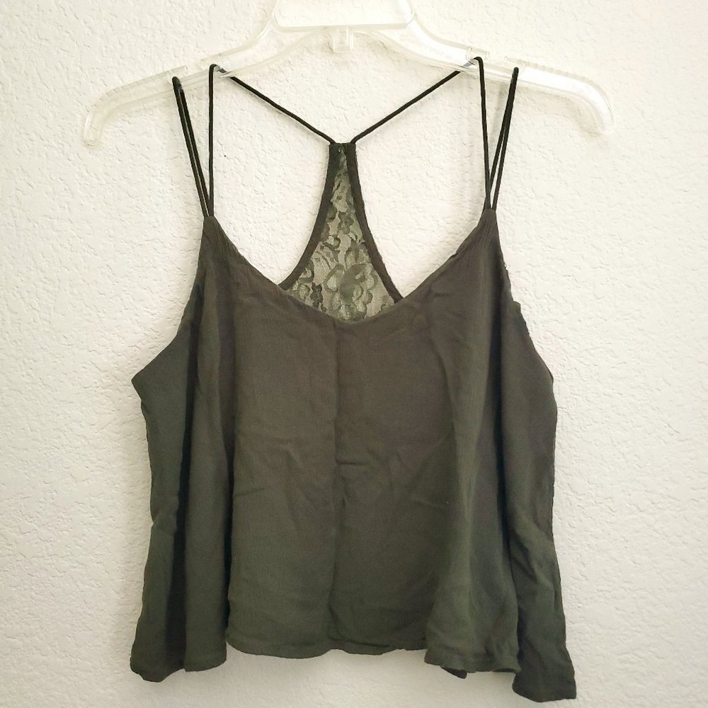 Green racerback crop top